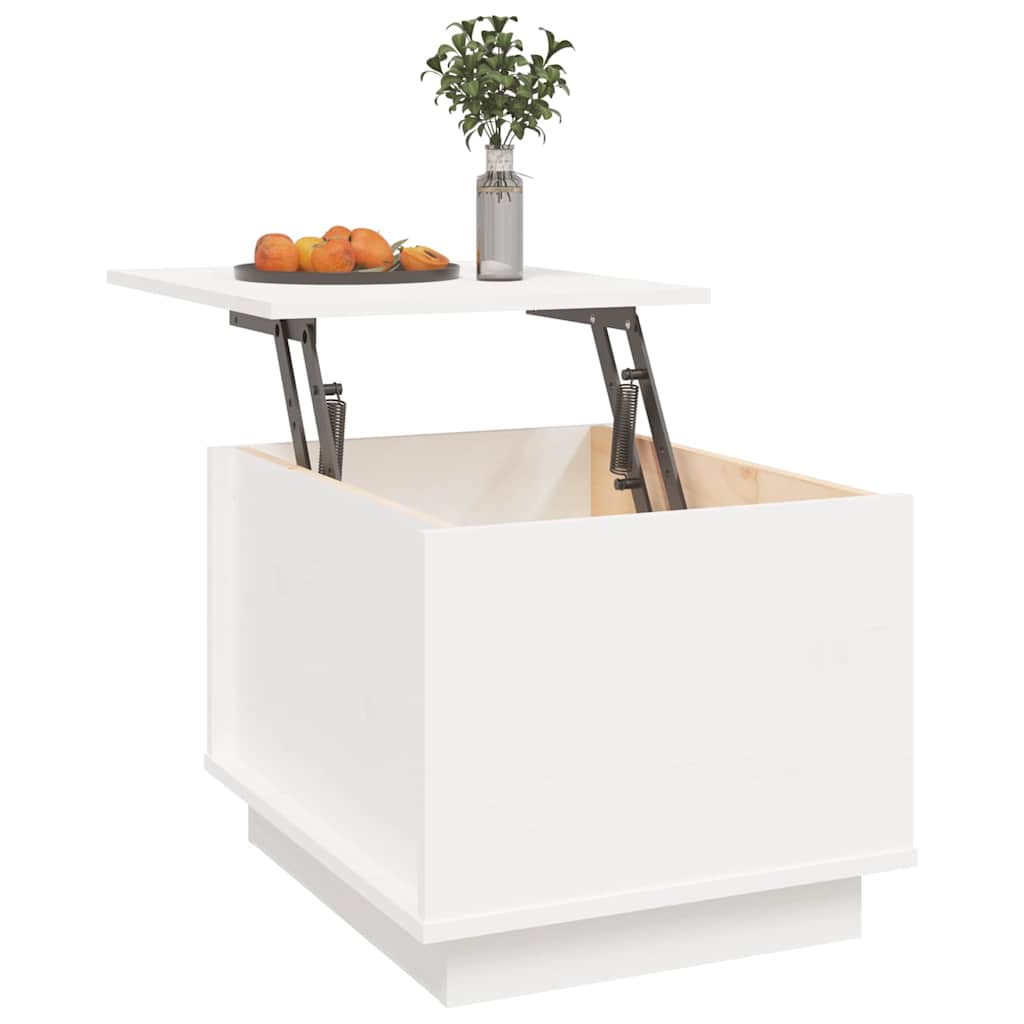 vidaXL Couchtisch Weiß 40x50x35 cm Massivholz Kiefer