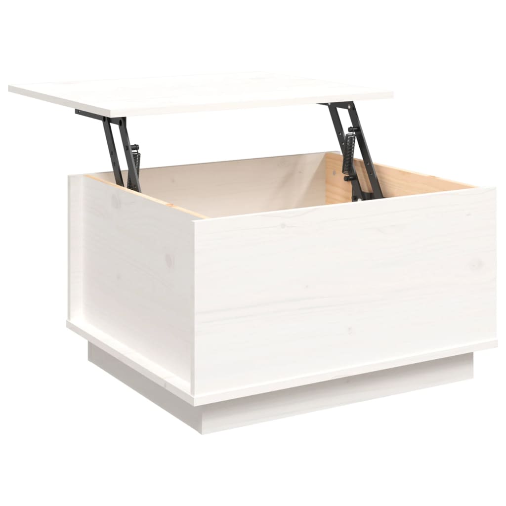 vidaXL Couchtisch Weiß 60x50x35 cm Massivholz Kiefer