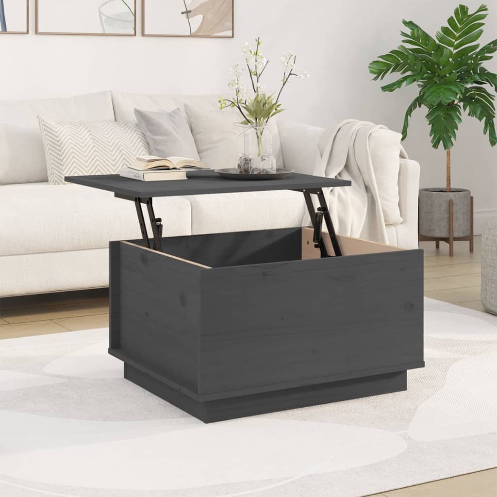 vidaXL Table basse grise 60x50x35 cm en pin massif