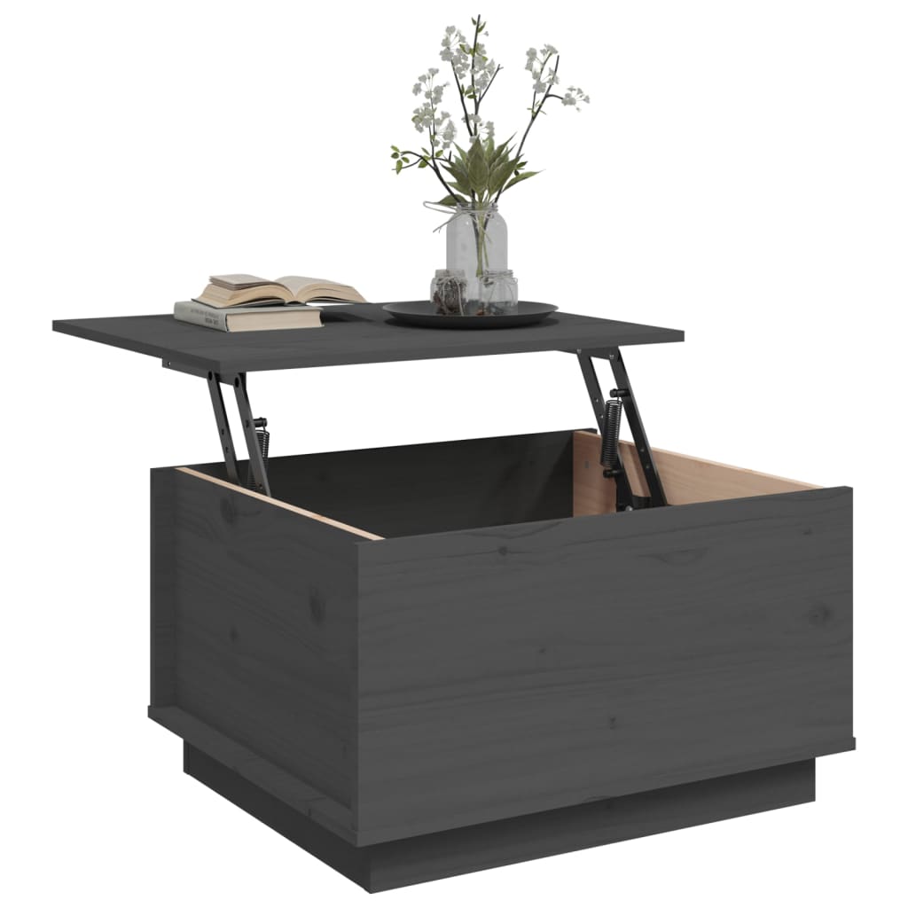 vidaXL Table basse grise 60x50x35 cm en pin massif