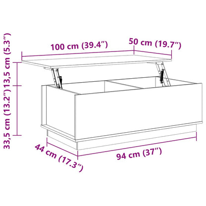 vidaXL Couchtisch 100x50x35 cm Massivholz Kiefer