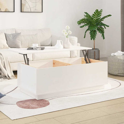 vidaXL Couchtisch Weiß 100x50x35 cm Massivholz Kiefer