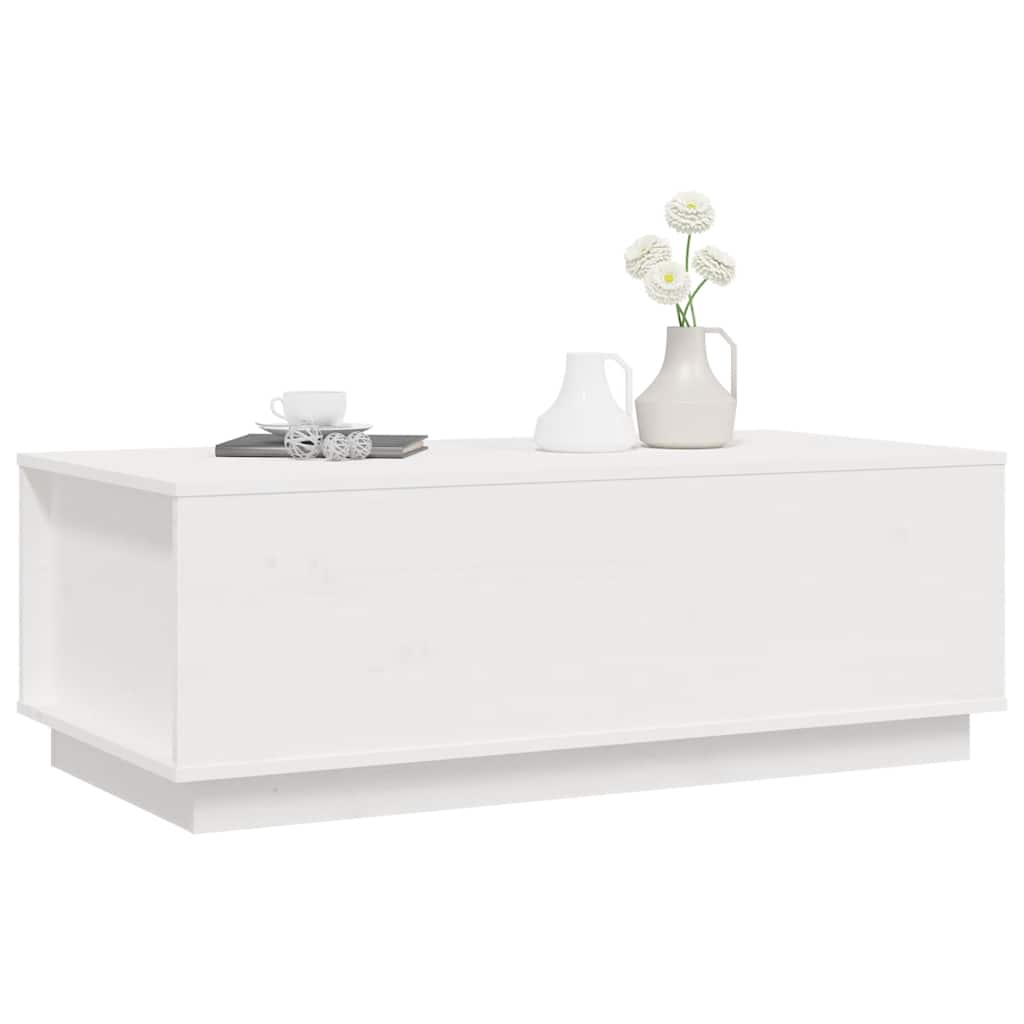 vidaXL Couchtisch Weiß 100x50x35 cm Massivholz Kiefer