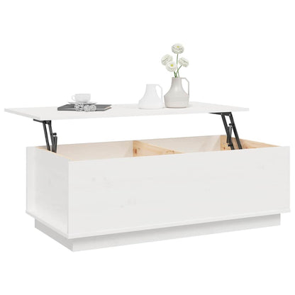 vidaXL Couchtisch Weiß 100x50x35 cm Massivholz Kiefer
