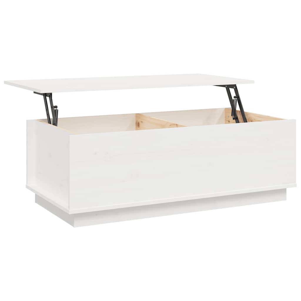 vidaXL Couchtisch Weiß 100x50x35 cm Massivholz Kiefer