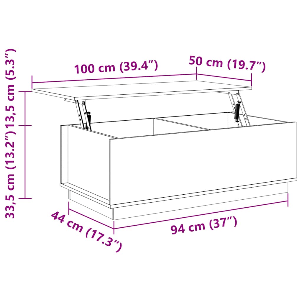 Couchtisch Weiß 100x50x35 cm Massivholz Kiefer