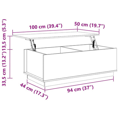 Couchtisch Grau 100x50x35 cm Massivholz Kiefer