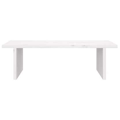 Monitorständer Weiß 50x27x15 cm Massivholz Kiefer