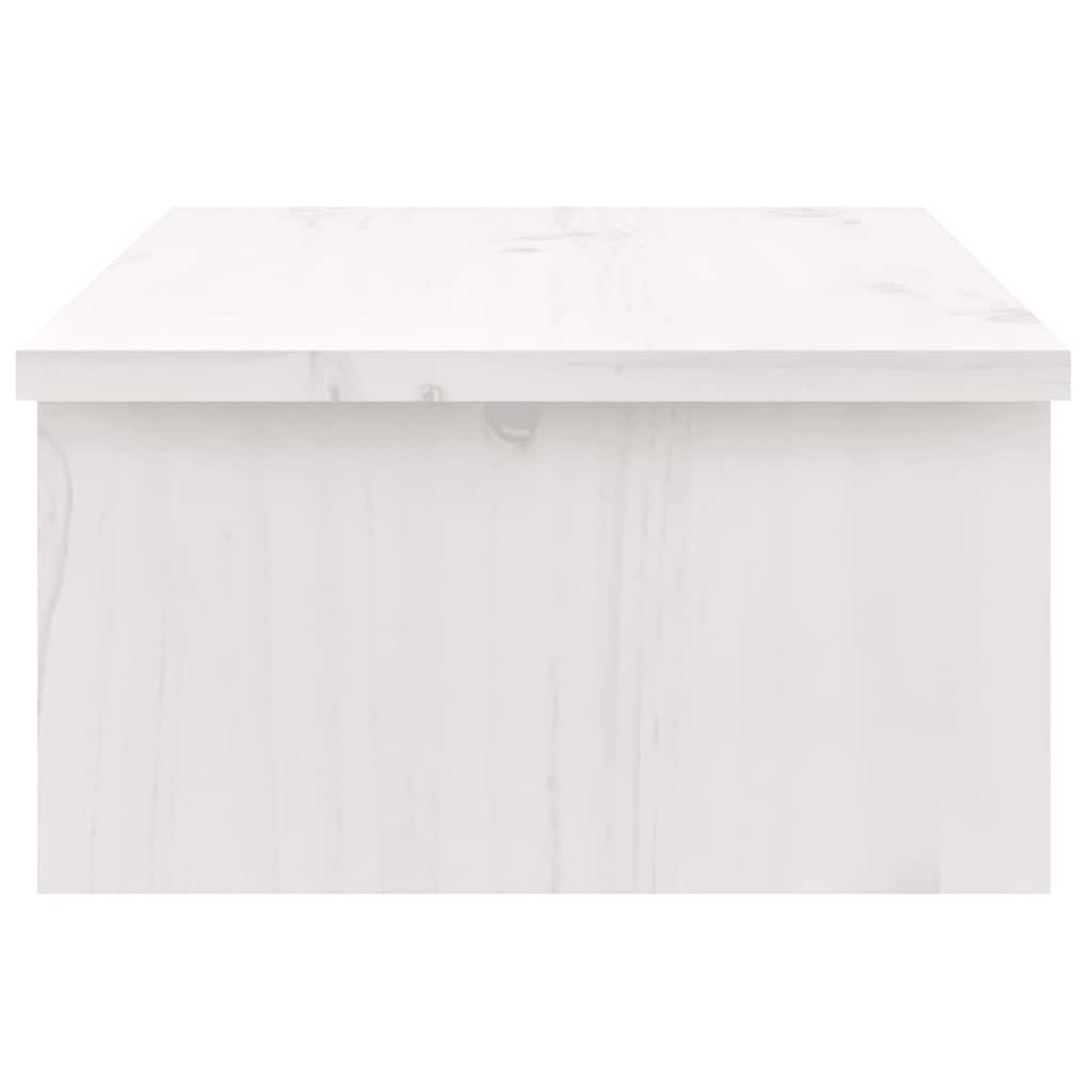 Monitorständer Weiß 50x27x15 cm Massivholz Kiefer