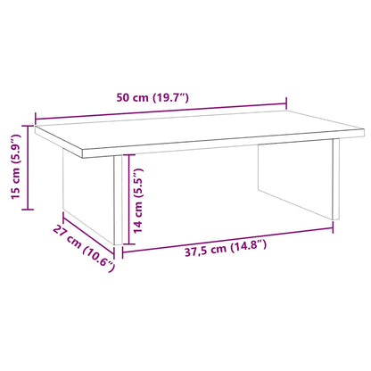 Monitorständer Weiß 50x27x15 cm Massivholz Kiefer