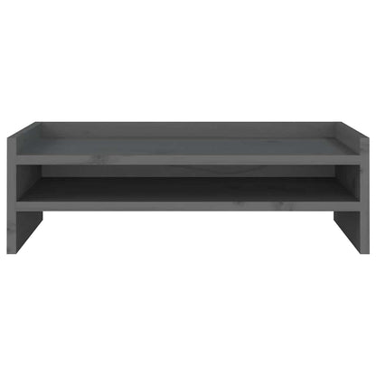 Monitorständer Grau 50x24x16 cm Massivholz Kiefer