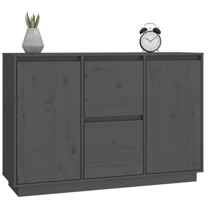 vidaXL Buffet bas gris 111x34x75 cm Bois de pin massif
