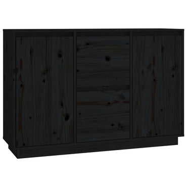vidaXL Bahut noir 111x34x75 cm Bois de pin massif