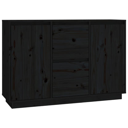 vidaXL Sideboard Schwarz 111x34x75 cm Massivholz Kiefer