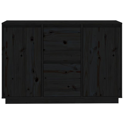 vidaXL Sideboard Schwarz 111x34x75 cm Massivholz Kiefer