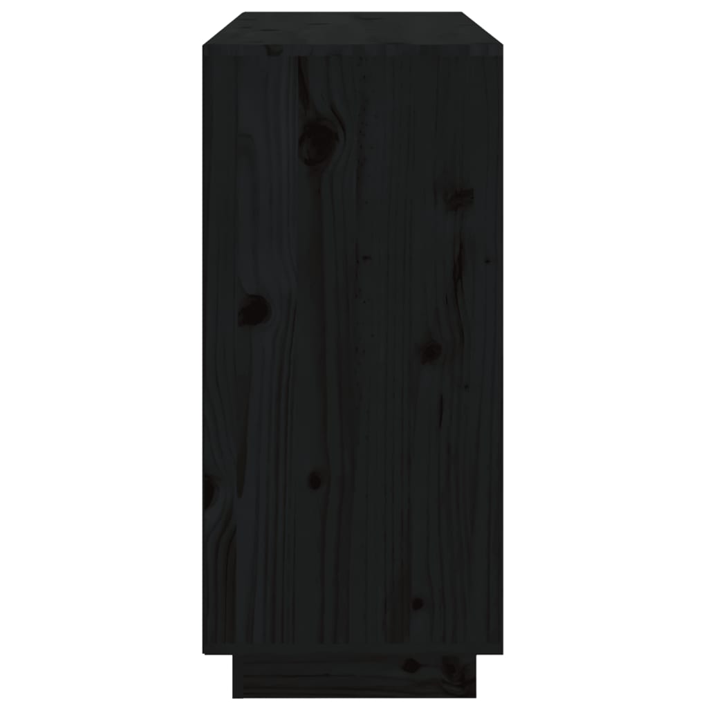 vidaXL Sideboard Schwarz 111x34x75 cm Massivholz Kiefer