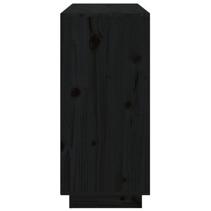 vidaXL Sideboard Schwarz 111x34x75 cm Massivholz Kiefer