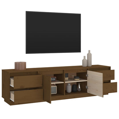 vidaXL Meuble TV marron miel 176x37x47,5 cm Bois de pin massif