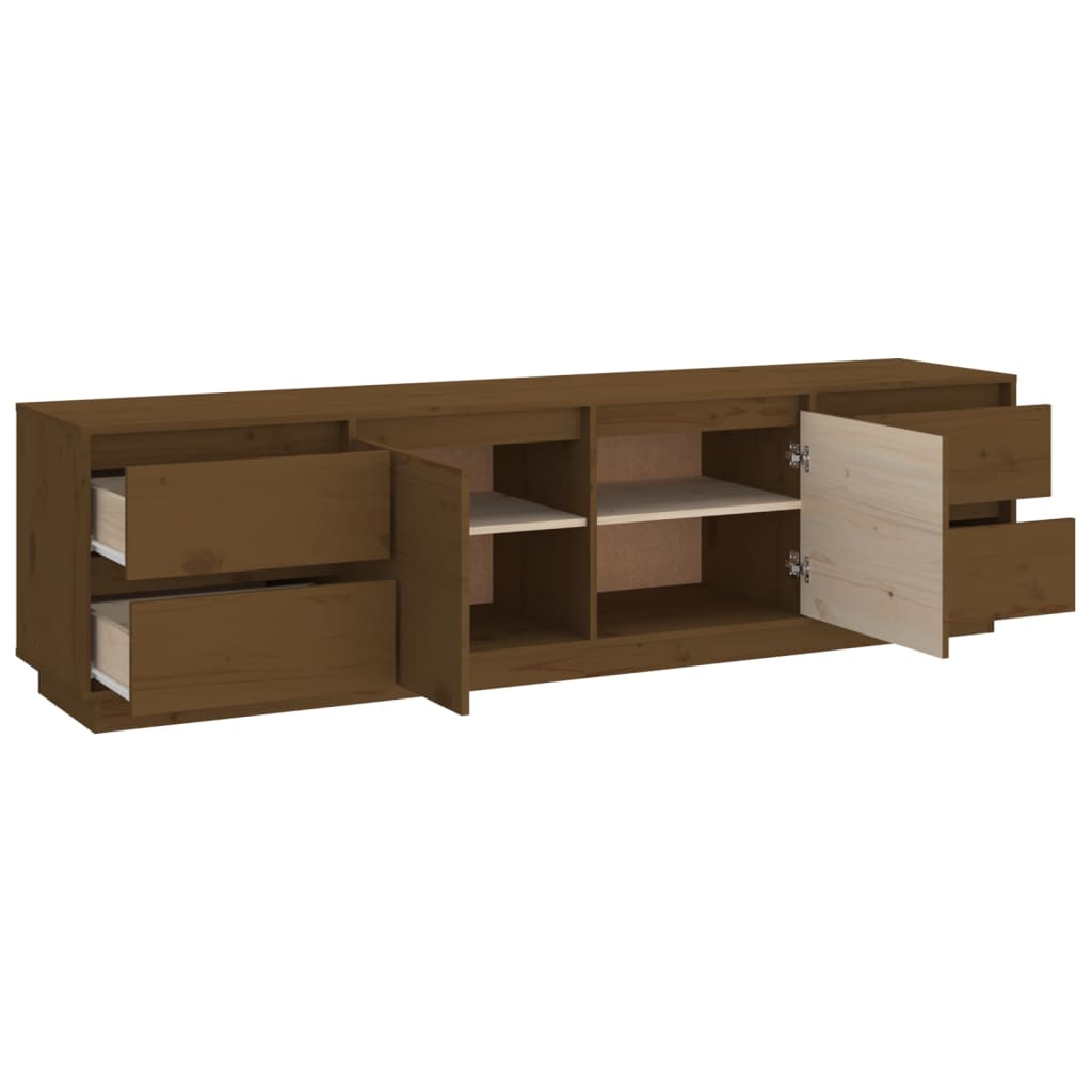 vidaXL Meuble TV marron miel 176x37x47,5 cm Bois de pin massif