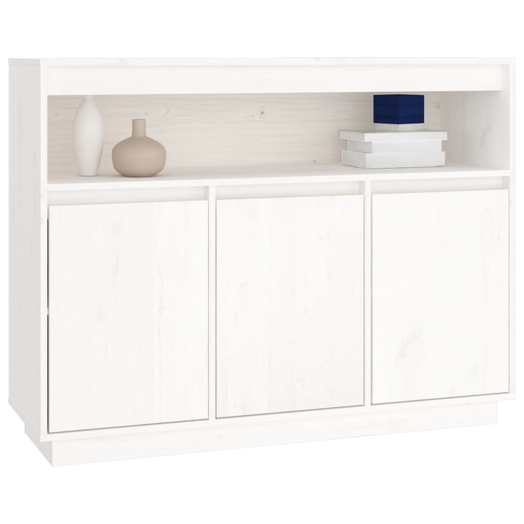 vidaXL Buffet blanc 104,5x34x80 cm en pin massif