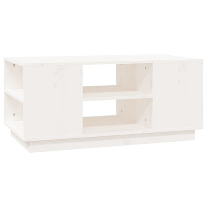 vidaXL Couchtisch Weiß 90x49x40,5 cm Massivholz Kiefer