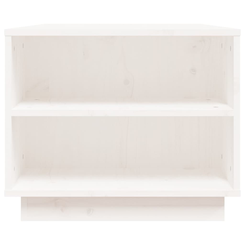 vidaXL Couchtisch Weiß 90x49x40,5 cm Massivholz Kiefer