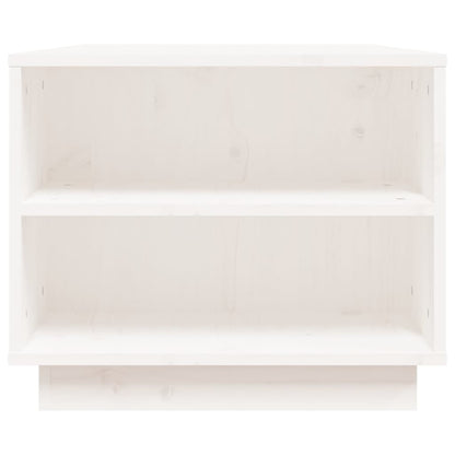 vidaXL Couchtisch Weiß 90x49x40,5 cm Massivholz Kiefer