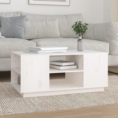 vidaXL Couchtisch Weiß 90x49x40,5 cm Massivholz Kiefer