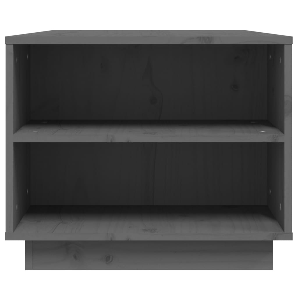 vidaXL Couchtisch Grau 90x49x40,5 cm Massivholz Kiefer