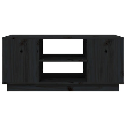 vidaXL Couchtisch Schwarz 90x49x40,5 cm Massivholz Kiefer