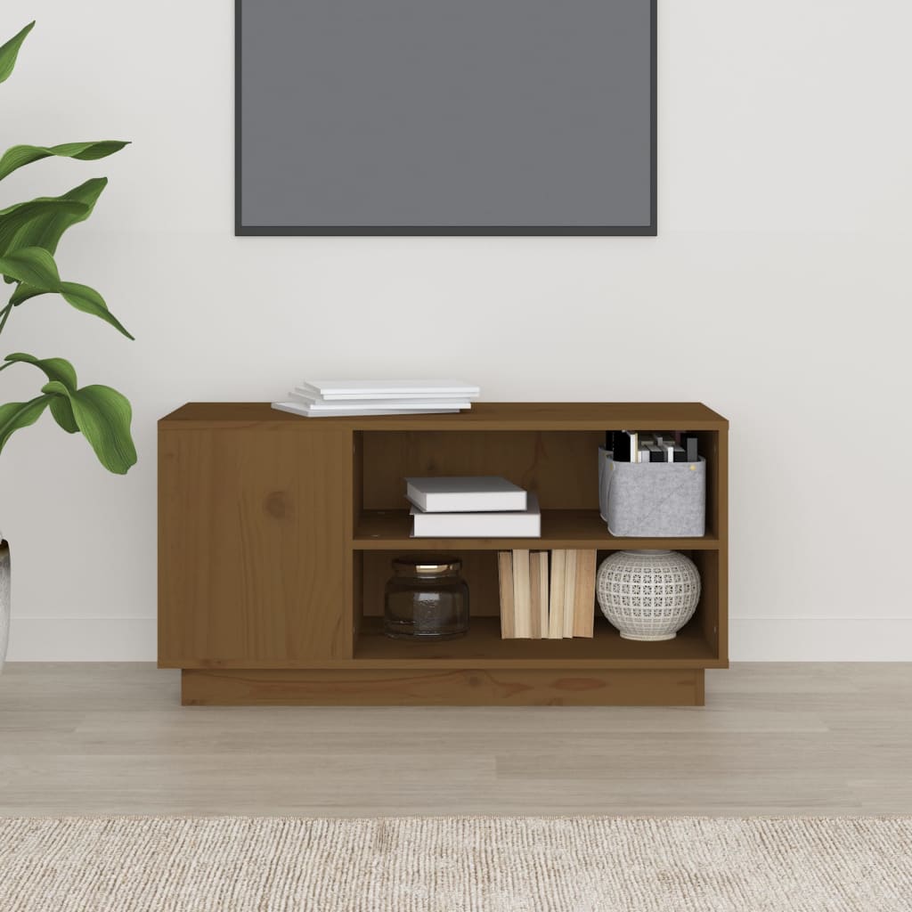 vidaXL Meuble TV marron miel 80x35x40,5 cm Bois de pin massif