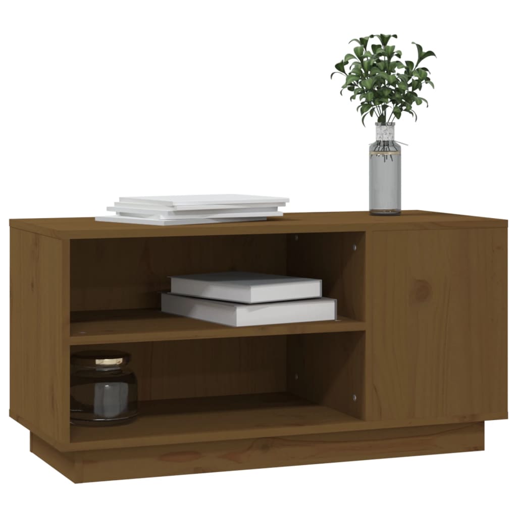 vidaXL Meuble TV marron miel 80x35x40,5 cm Bois de pin massif