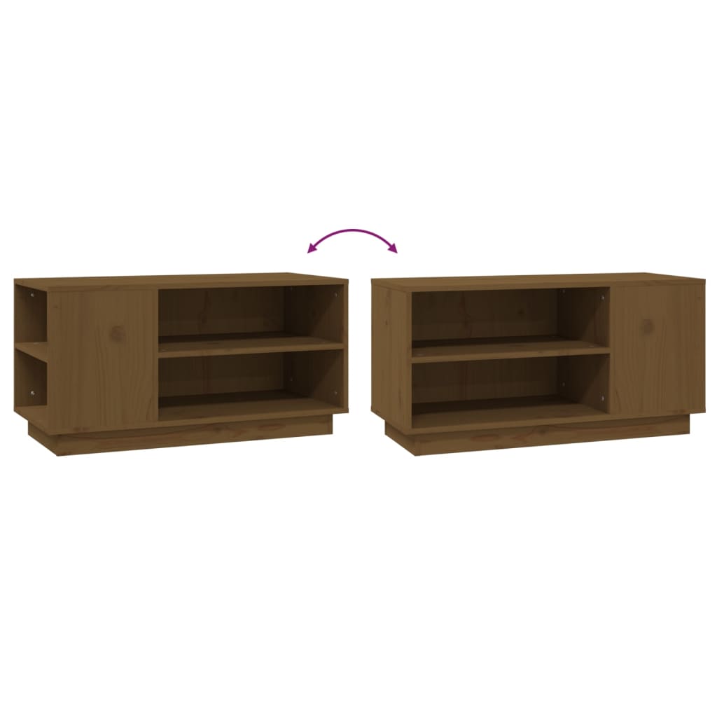 vidaXL Meuble TV marron miel 80x35x40,5 cm Bois de pin massif