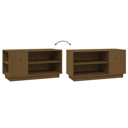 vidaXL Meuble TV marron miel 80x35x40,5 cm Bois de pin massif