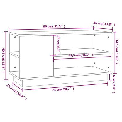 vidaXL Meuble TV marron miel 80x35x40,5 cm Bois de pin massif