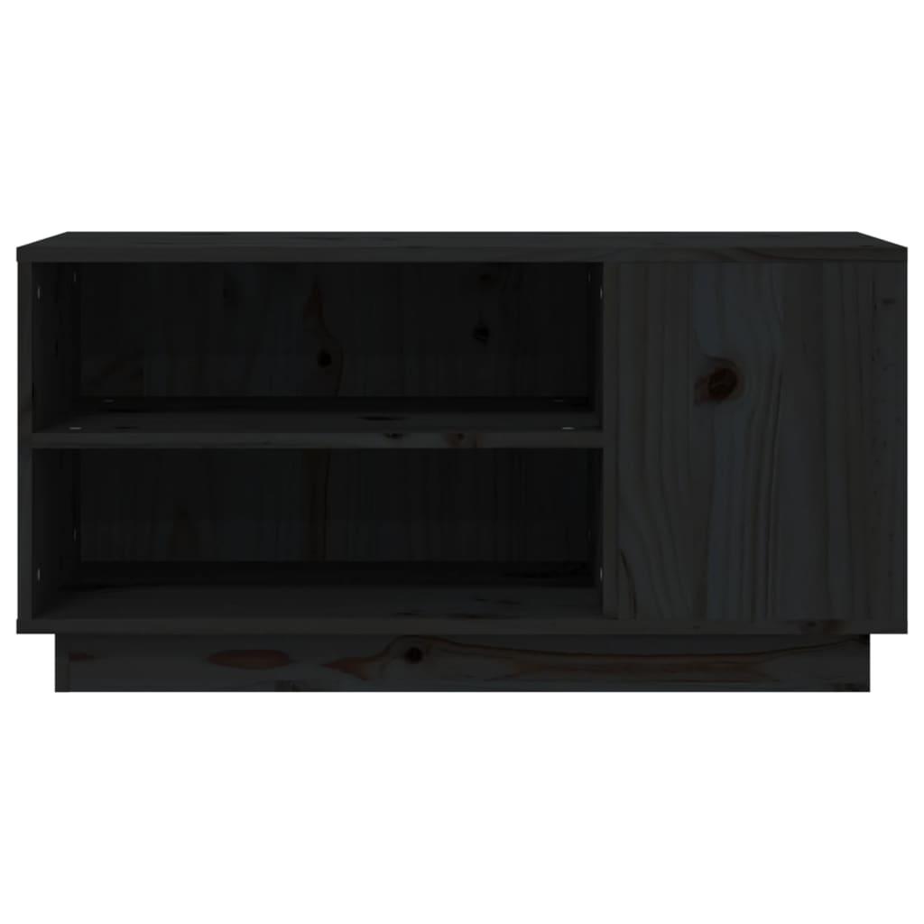 vidaXL Meuble TV Noir 80x35x40,5 cm Bois de pin massif