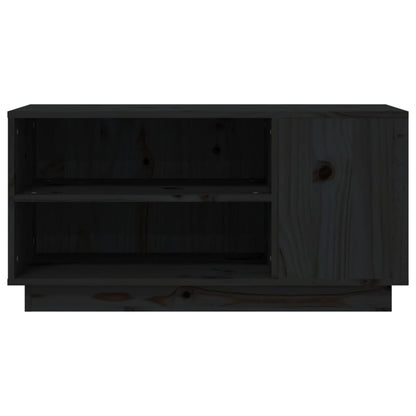 vidaXL Meuble TV Noir 80x35x40,5 cm Bois de pin massif