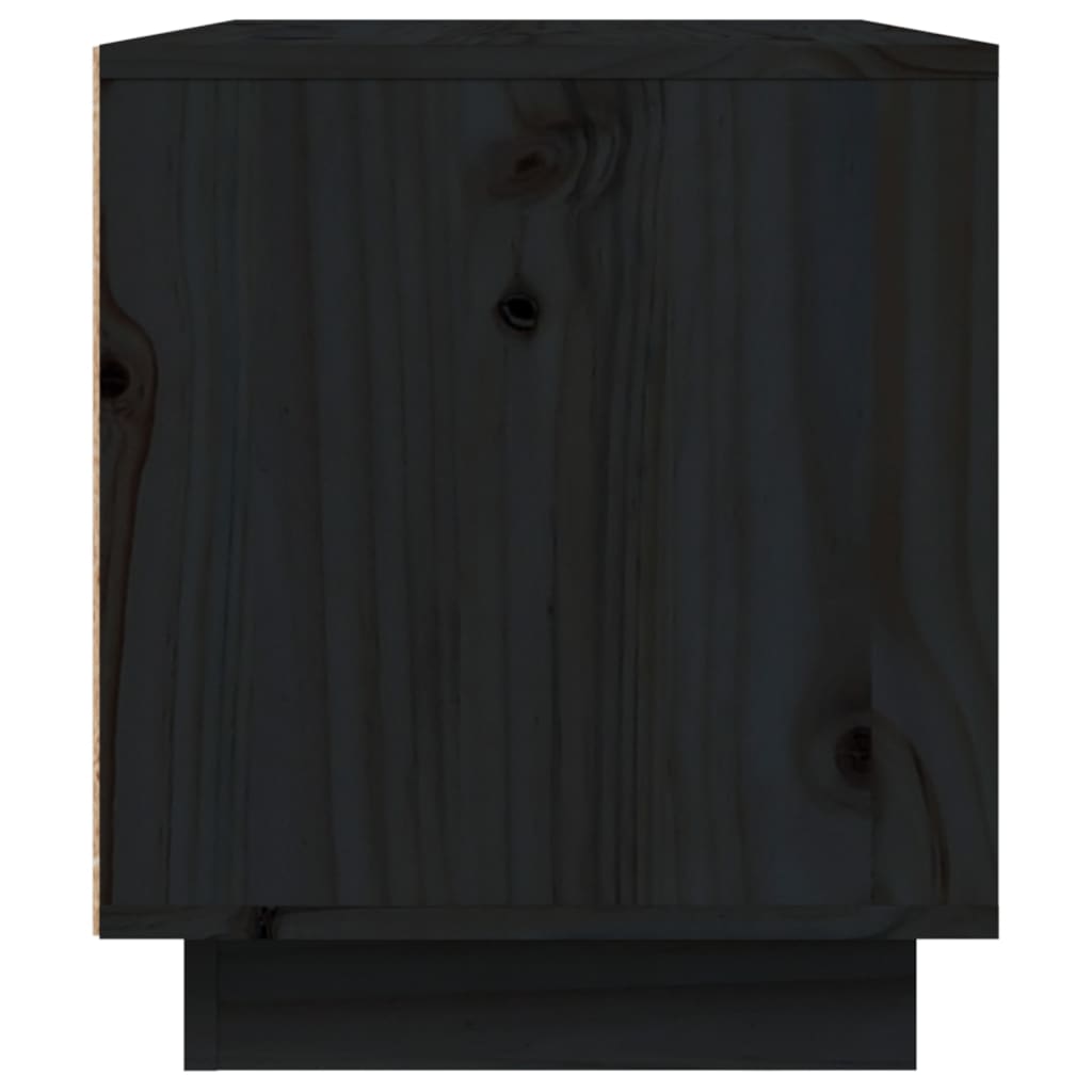 vidaXL Meuble TV Noir 80x35x40,5 cm Bois de pin massif