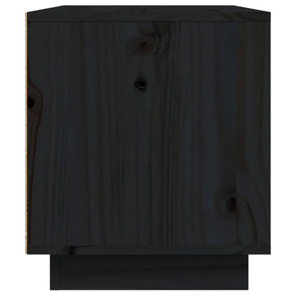 vidaXL Meuble TV Noir 80x35x40,5 cm Bois de pin massif