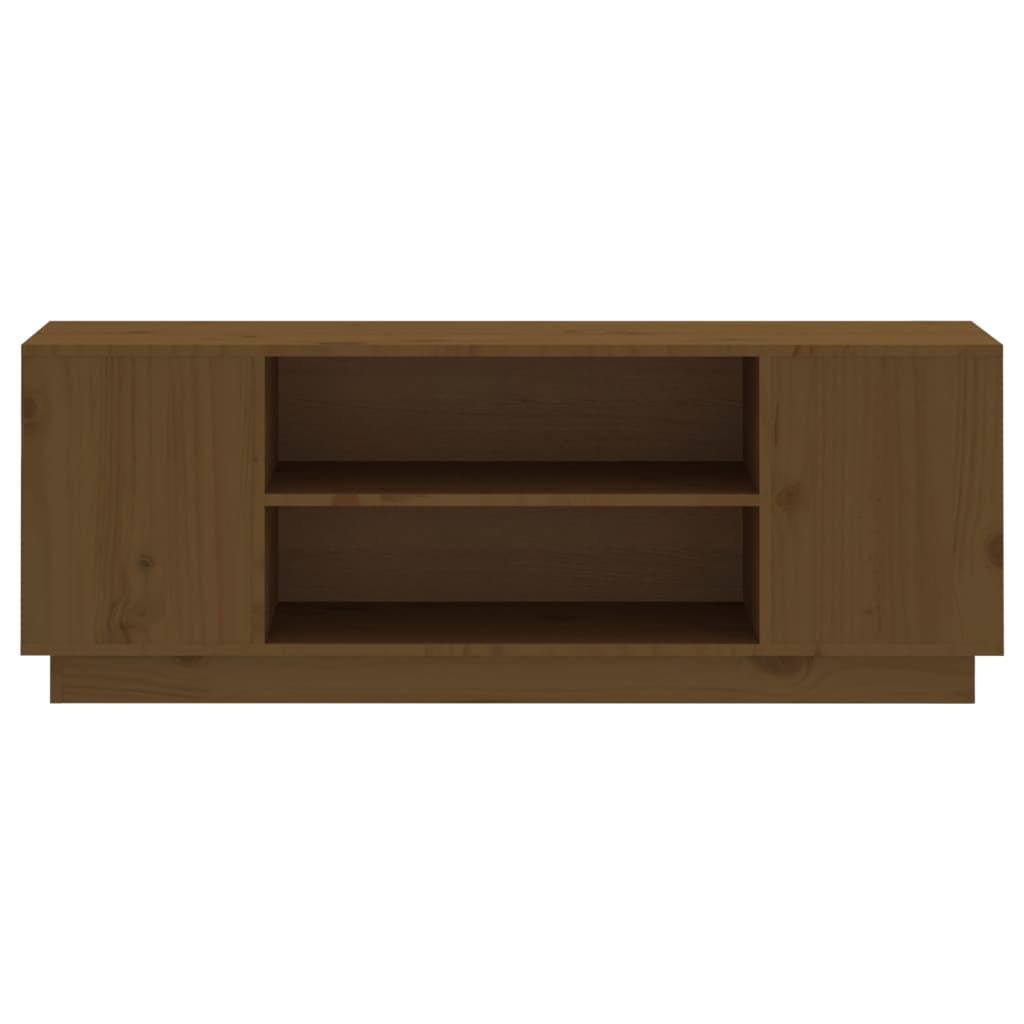 vidaXL Meuble TV marron miel 110x35x40,5 cm Bois de pin massif
