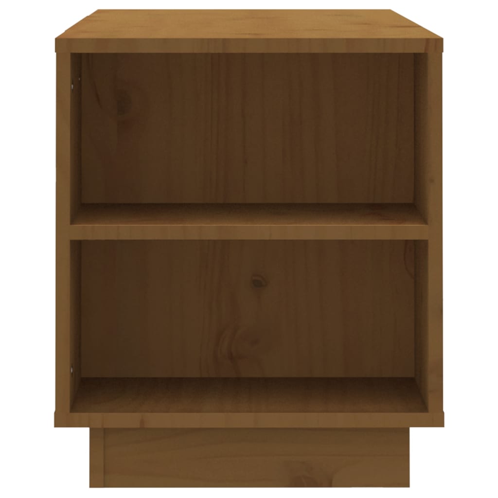 vidaXL Meuble TV marron miel 110x35x40,5 cm Bois de pin massif
