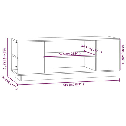 vidaXL Meuble TV marron miel 110x35x40,5 cm Bois de pin massif