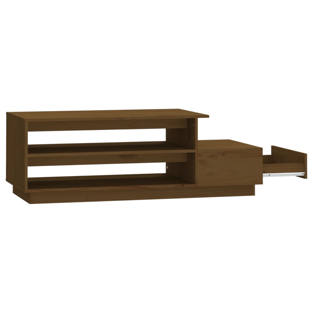 vidaXL Couchtisch Honigbraun 120x50x40,5 cm Massivholz Kiefer