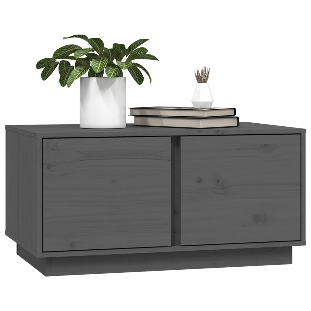 vidaXL Couchtisch Grau 80x50x40 cm Massivholz Kiefer