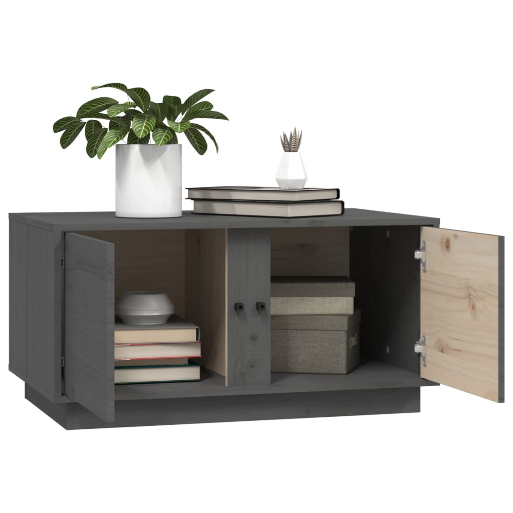 vidaXL Couchtisch Grau 80x50x40 cm Massivholz Kiefer