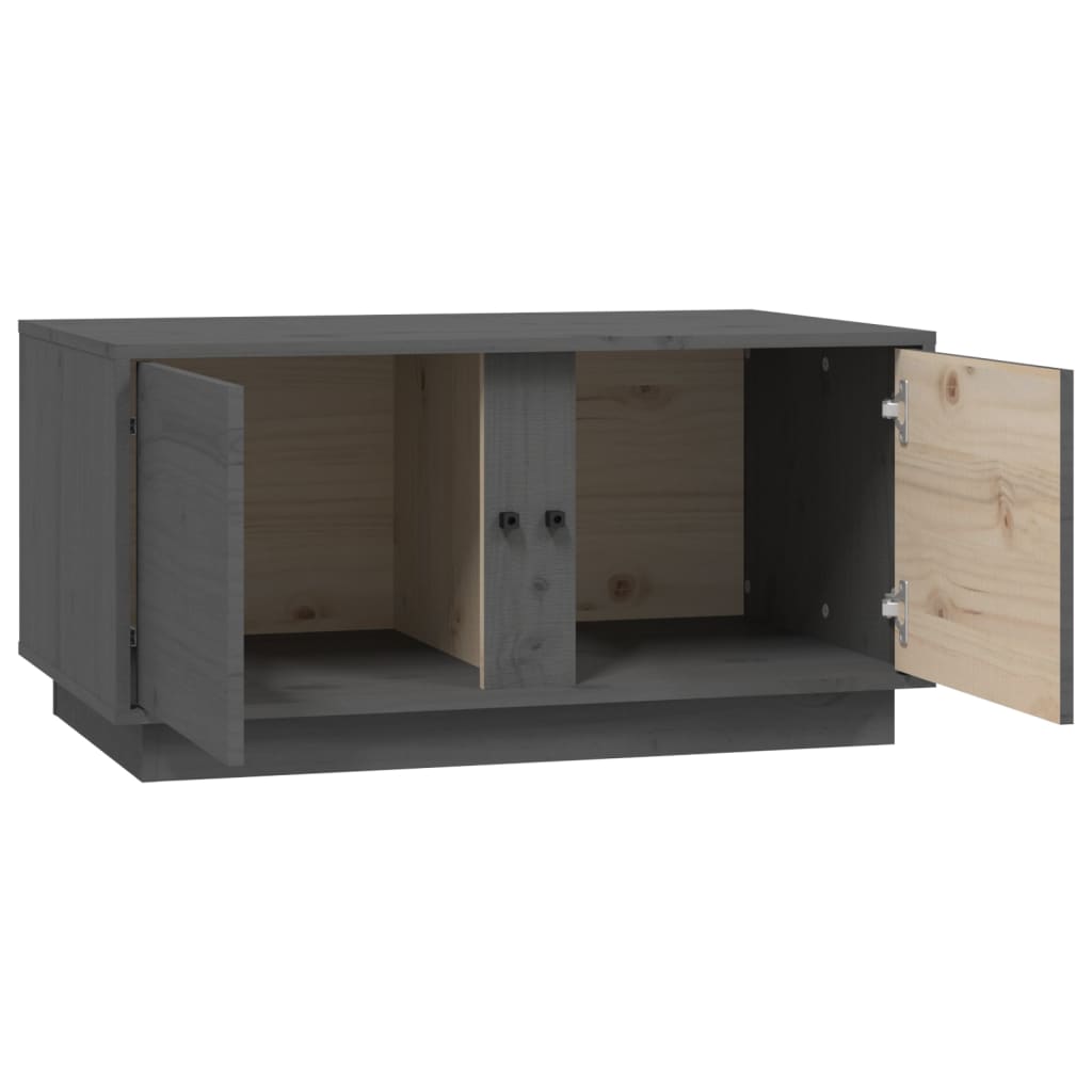 vidaXL Couchtisch Grau 80x50x40 cm Massivholz Kiefer