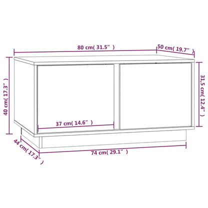 vidaXL Couchtisch Grau 80x50x40 cm Massivholz Kiefer
