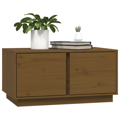 vidaXL Table basse marron miel 80x50x40 cm Bois de pin massif