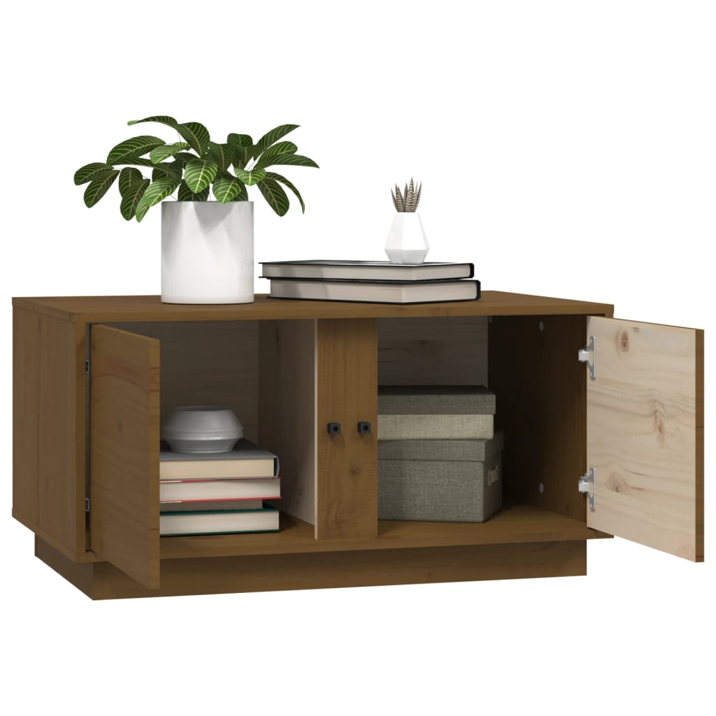 vidaXL Table basse marron miel 80x50x40 cm Bois de pin massif