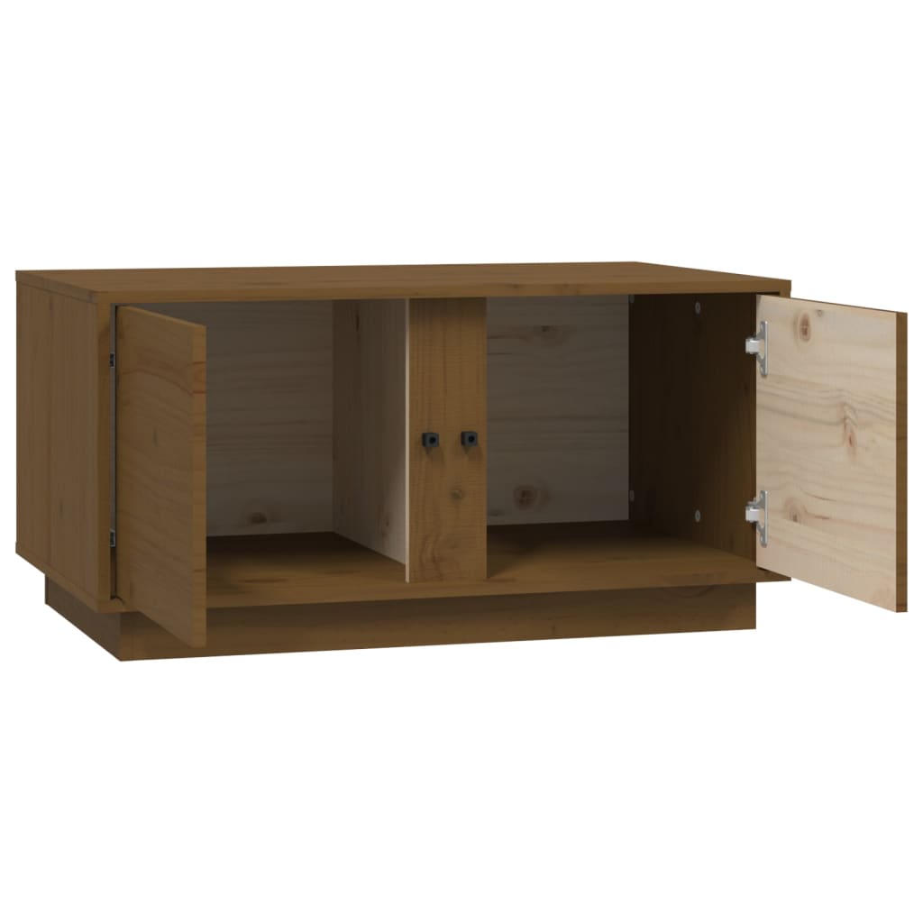 vidaXL Table basse marron miel 80x50x40 cm Bois de pin massif